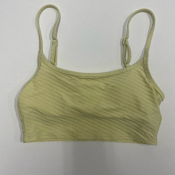 Aerie Yellow Ribbed Longline Bikini Top - Picture 1 of 3